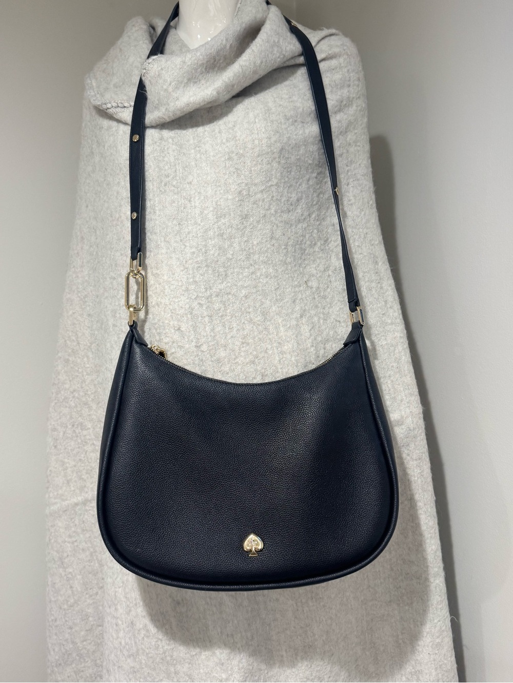Kate Spade Kayla Pebbled Leather Shoulder Crossbody Bag Black KK055 - Picture 2 of 15